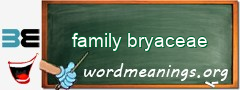 WordMeaning blackboard for family bryaceae